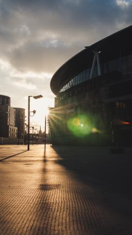 The Emirates Stadium, shot at dawn