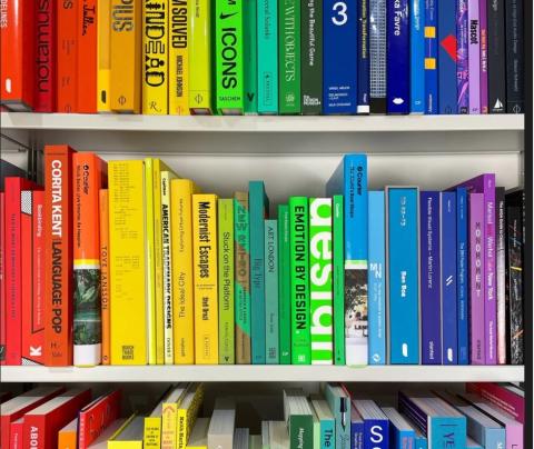 Colourful book shelf