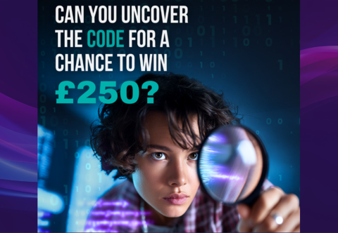 A person looking through a magnifying glass